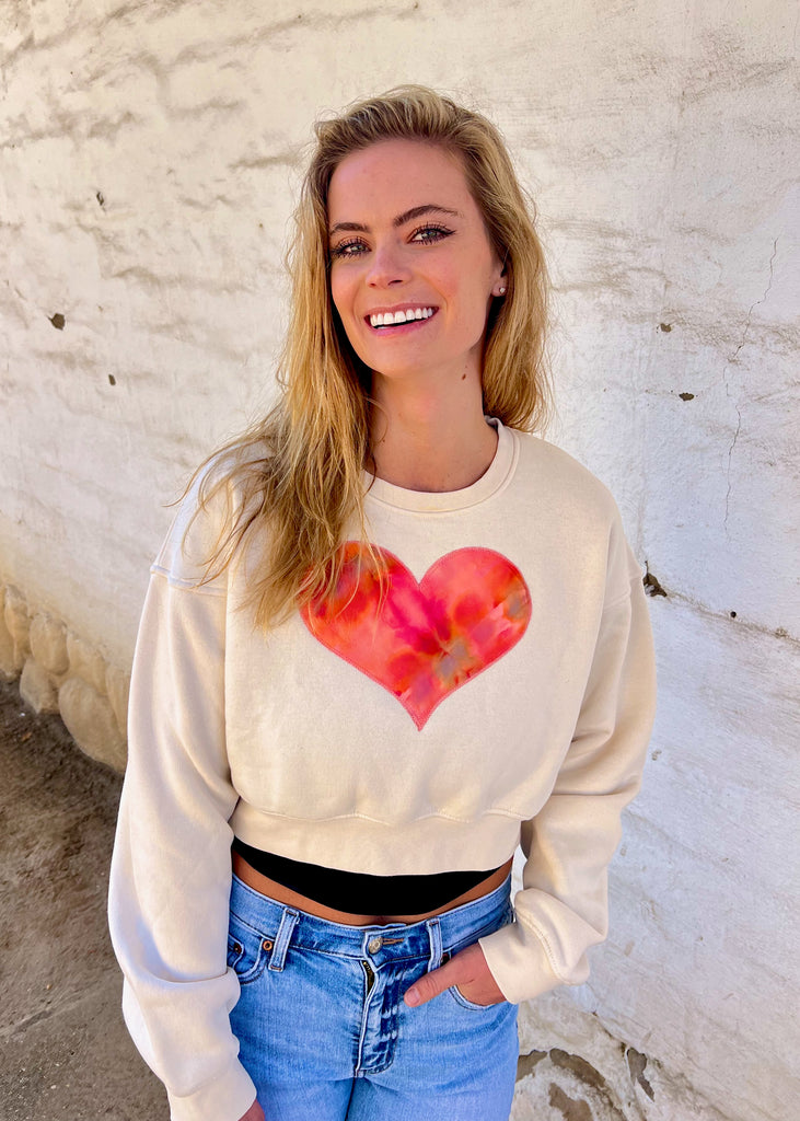 Heart Hoodie - Cropped Sweatshirt