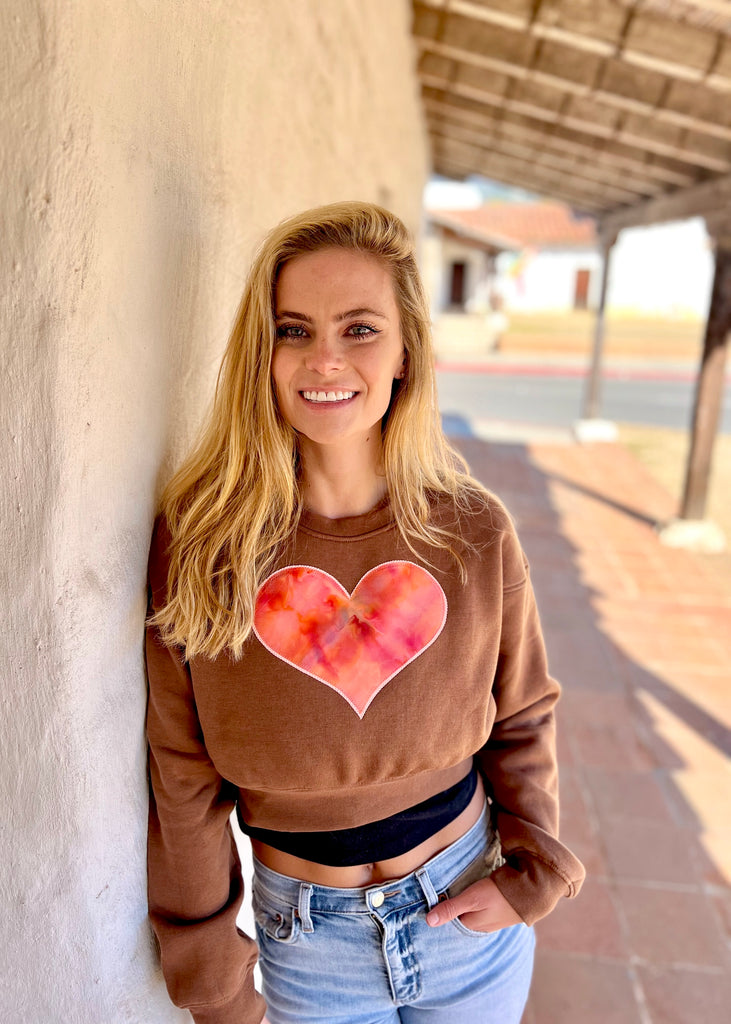 Heart Hoodie - Cropped Sweatshirt