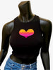 Heart Tank - Black Cropped Fit