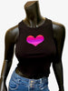 Heart Tank - Black Cropped Fit