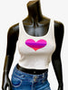 Heart Tank - White Cropped Fit