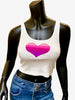 Heart Tank - White Cropped Fit