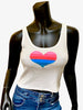 Heart Tank - White Cropped Fit