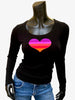 Heart Top - Black Long Sleeve